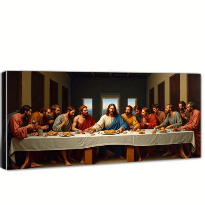 1pc/2pcs/Set The Last Supper - Christian Mural Print, Suitable For Dining Room, Living Room, And Bedroom Decoration (Optional Frame)