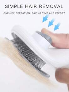 1 Bộ Bàn Chải Chải Lông Thú Cưng, Thích Hợp Cho Chó & Mèo, Dùng Để Chải Lông & Chăm Sóc Lông, Quà Tặng Ngày Valentine, Đồ Dùng Làm Sạch & Chăm Sóc Thú Cưng Cho Đám Cưới - Xám - Xem 3