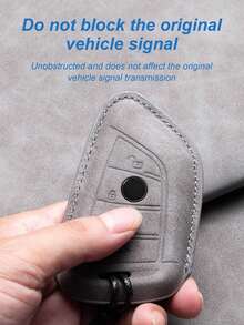 3 Series, 5 Series, X1, X3, X4, X5, X6, 118i, 525Li, 530 Key Holder - Genuine Leather Key Fob Cover, 3D Molded Full Wrap Design With Metal Ring And Strap, Won't Block Signal, Soft Suede Material, Premium Design - Key Shell - View 6