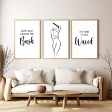 3件套“直言不讳”蜡墙饰，人体蜡帆布画，名言，海报，绘画，美容师装饰画，无框墙饰，适用于家居装饰，房间装饰，卧室装饰，客厅装饰，浴室装饰，墙面装饰，可选带框墙饰。 - A - 查看 6