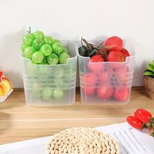 3/6/8/10pcs Transparent Refrigerator Storage Bins With Easy-Grip Handles, Space-Saving Kitchen Organizer Modern Food Sorting Boxes, Suitable For Refrigerator Door And Countertop, Food Contact - White - View 9