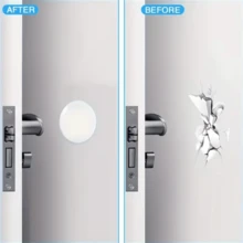 4 piezas Tope de puerta autoadhesivo transparente con amortiguación de golpes | Diseño de reducción de ruido, apto para el hogar y la oficina, fácil instalación, material de plástico reutilizable - A - Ver 9