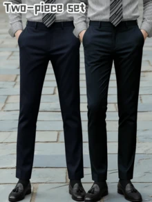 2 chiếc quần tây công sở nam, quần tây công sở co giãn, quần ống đứng đa năng phù hợp cho người đi làm. - Nhiều màu - Xem 4