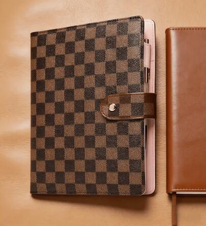 Elegant PU Leather Portfolio For Legal Notepads And Business Use DAILY RITMO A5 Checkered Padfolio