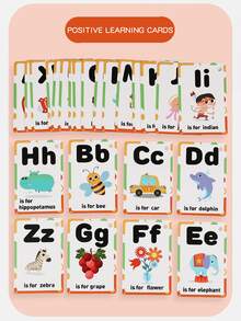 27pcs Alphabet Phonics English Learning Flashcards, Letter Pronunciation & Word Cards, Preschool Early Education Teaching Tool, Suitable For Toddler Learning, Teachers, Home Schooling, Learning Gift, Holiday Gift - Multicolor - View 11