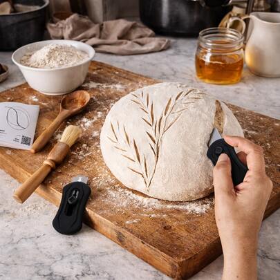 2件套面团烘焙切割工具 - 刀片，可打造完美手工图案，易于握持，使用更安全，DIY烘焙必备