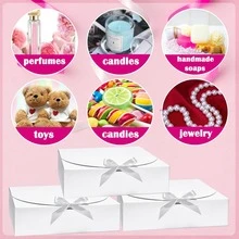 Hộp quà màu đen có nắp đậy (1-5/10 chiếc), Hộp quà cầu hôn cho phù rể, Hộp quà màu đen sang trọng có ruy băng, Hộp quà cưới, Hộp quà sinh nhật, Hộp quà dự tiệc, Hộp quà phù dâu, Quà tốt nghiệp, Hộp quà ngày Valentine - trắng - Xem 4