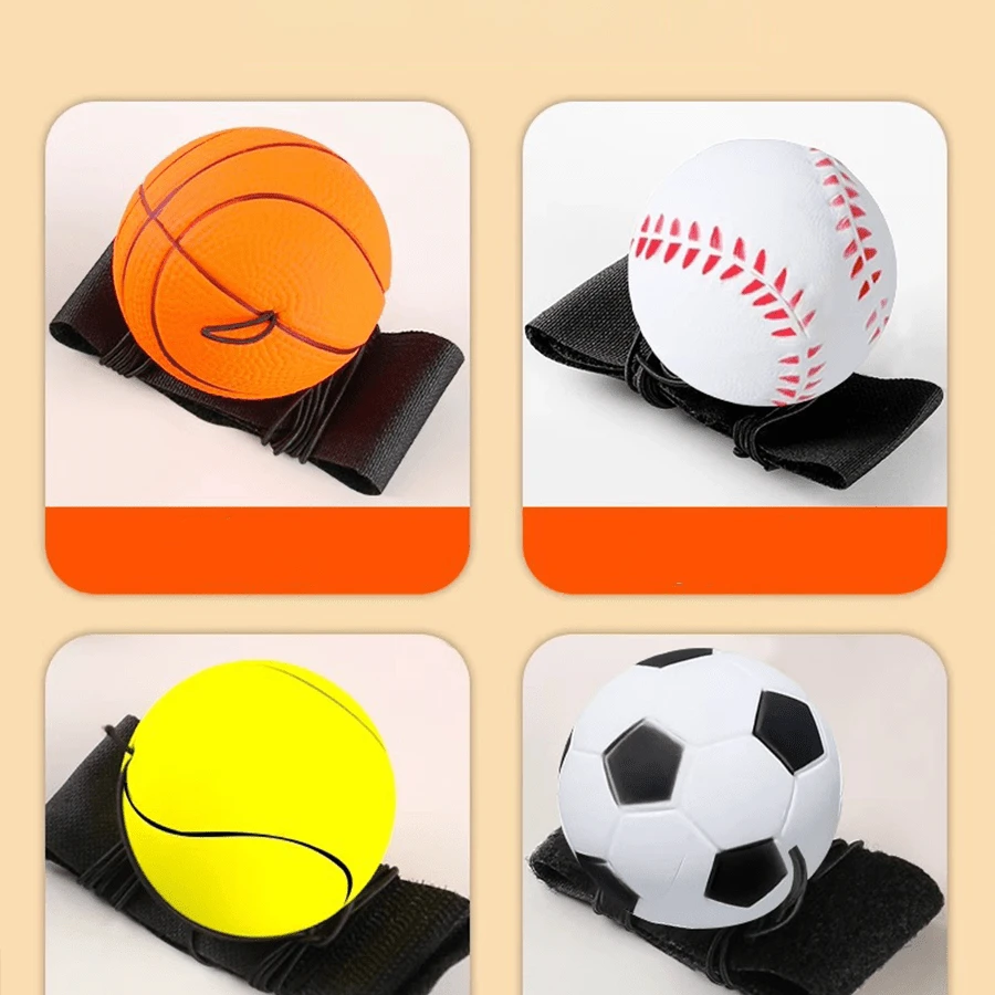 Elastischer Handgelenksball mit Seil, Fitness-Ball Schwungball für Koordinationsübungen, Spielzeug für Mittelalte und Senioren - Verschiedenfarbig - Übersicht 1