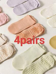 3/5/8 双装女士瑜伽健身彩色袜，女士网眼透气防滑袜，适合舞蹈、瑜伽、健身、跑步 - 彩色 - 查看 5