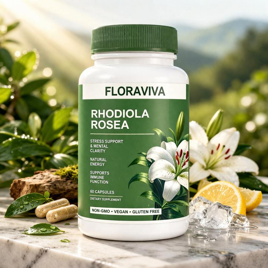 Rhodiola Rosea Capsules For Stress Support & Natural Energy – Adaptogen Supplement For Focus, Mood & Mental Clarity, Daily Wellness Formula (60 Capsules) - 60G - Xem 1