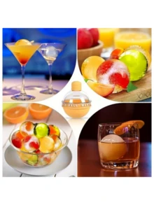 6个/4个/2个装硅胶灯泡冰球模具，适用于威士忌和鸡尾酒 - 圆形冰球模具 - 厨房工具 - 彩色 - 查看 2