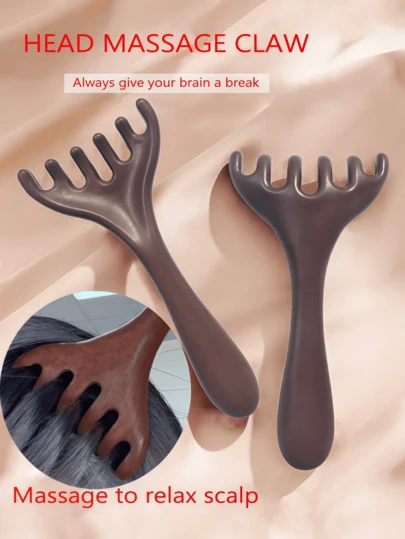 1/2pcs Head Massage Comb, Neck Lifting And Relaxing Device, Shoulder And Neck Massage Comb, Massage And Therapy Comb, Suitable For Relieve Emotions, Body Care For Travel, Outdoor, Exercise, Office, School, Hair Clips, Hair, Hair Tools