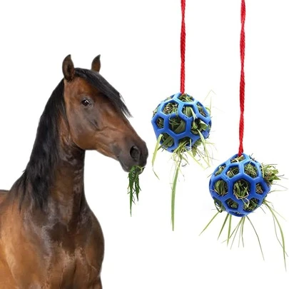 14cm Hollow Horse Treat Ball, Pet Feeder Toy For Hay/Snacks (Rope Not Included)