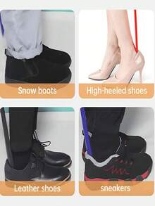 1 pieza Calzador de zapatos de mango largo, calzador de zapatos extendido para el hogar apto para hombres y mujeres, calzador de zapatos portátil para uso diario, regalo, herramienta de jardinería - Multicolor - Ver 5