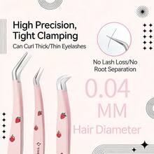 QIAO Bộ nhíp nhổ lông mi hình quả dâu tây dễ thương, nhíp nhổ lông mi bằng thép không gỉ chính xác dùng cho nối mi, làm móng và thủ công, bộ nhíp chuyên nghiệp chống tĩnh điện. - Nhiều màu - Xem 2