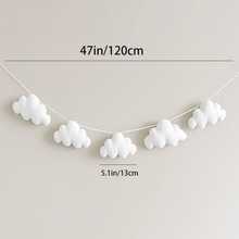 5 Stück/Set Nordischer Stil Filz Wolken Wandbehang Dekoration, geeignet für Kinderzimmer, Babybett, Zelt, Raumdekoration, Fotografie Requisiten, Party Banner, verwendbar für Geburtstagsdekoration, Taufe, Geschlechteroffenbarung, Muttertagsgeschenk - Verschiedenfarbig - Übersicht 5