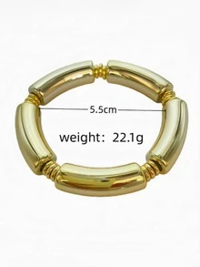 3pcs/Set 1pc Retro Minimalist Elegant Resin Acrylic Navy Blue Elastic Bangle Set, Suitable For Daily Wear, Parties, Valentine's Day, Dates, Holidays, Stackable, 2026 New Arrival - Bohemian Style Bracelet - View 9