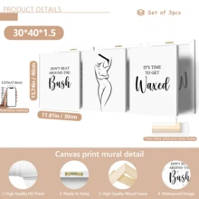 3件套“直言不讳”蜡墙饰，人体蜡帆布画，名言，海报，绘画，美容师装饰画，无框墙饰，适用于家居装饰，房间装饰，卧室装饰，客厅装饰，浴室装饰，墙面装饰，可选带框墙饰。 - A - 查看 12