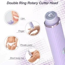 Rechargeable Electric Epilator For Women | Portable Double Razor - Painless Hair Removal For Home And Travel Use - Upgraded Version - View 8