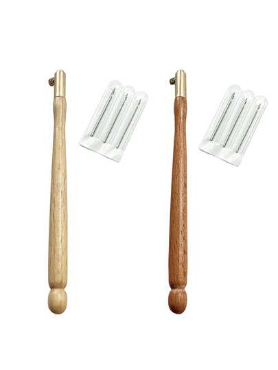 Kim móc kiểu Pháp, thiết kế 3 trong 1 có thể thay thế đầu kim 0.8mm, 1.0mm, 1.2mm, khóa cài bằng đồng thau giúp khâu chính xác và chắc chắn, thích hợp cho thêu kiểu Pháp, đính hạt, làm đồ thủ công bằng kim sa và sửa chữa chi tiết.