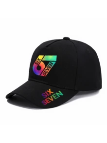 1pc/2pcs "67" Colorful Number Pattern Design Printed Unisex Hip-Hop Baseball Cap And Crossbody Bag, Street Fashion Outdoor Sports Baseball Cap Curved Brim Hat And Bag, Adjustable, Gift For Yourself Or Friends - Multicolor - View 12