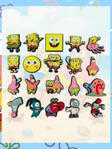 SpongeBob SquarePants 10 pezzi/set decorazione per festa di compleanno, inclusi charm in gomma morbida per scarpe. Caratterizzati da personaggi come Sandy, Patrick e Gary. Adatto per compleanni, regali per vacanze, riempitivi per buste regalo, omaggi per feste, regali, regali per la festa della mamma, regali per la stagione dei matrimoni e regali di Natale (stili assortiti casualmente) - fibbia per scarpe - Visualizzare 13
