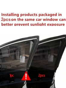 2/4pcs Car Seat Back Anti-Mosquito Sunshade Mesh Curtain, Black Mesh Side Window Sunshade, Does Not Block Vision, Breathable Without Affecting Window Rolling - A - View 6