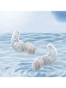 1 par de tapones de oído de silicona suave, tapones de oído reutilizables de 3 capas, adecuados para nadar, estudiar y conciertos, con función de reducción de ruido - Multicolor - Ver 5