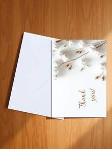 1pc Refreshing "Thank You!" Greeting Card/Natural Cotton Healing Gratitude Card, Suitable For Thanking Friends, Family, Holidays And Various Occasions, Practical And Decorative. (Includes 1 Card/1 Envelope, 4.3" X 6.3") - Style a - View 14
