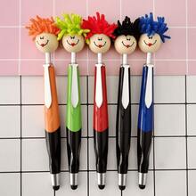 Bộ 3/5 bút bi bấm nút hình nhân vật hoạt hình 3D, bút bi đầu búp bê nhồi bông dễ thương, bút bi đầu lau nhà - Bút bi bấm nút viết hình tóc bông xù ngộ nghĩnh, bút ký tên đa chức năng cầm tay, bút bi bấm nút cảm ứng điện dung hình đầu lau nhà với khuôn mặt cười biểu cảm của búp bê hoạt hình. - Nhiều màu - Xem 8
