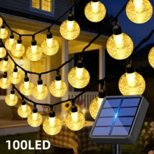 20/50/100 LED Solar Outdoor Lights, Warm/Color Bubble Ball String Lights, 8 Lighting Modes, For Garden, Patio, Wedding Party, Holiday And Christmas - 太陽能氣泡球 - 查看 10