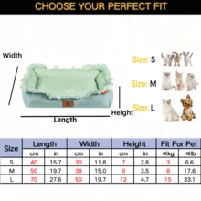 Giường ngủ cho thú cưng mềm mại, thoáng khí, mát mẻ, viền kẻ caro, có thể giặt, chống cắn, chống mài mòn, không rụng lông, phù hợp cho mọi mùa, rất hấp dẫn, thích hợp làm nhà cho mèo, giường cho mèo, giường cho chó, nệm, đệm cho thú cưng, phù hợp cho mèo và chó lớn, vừa và nhỏ. - Nhiều màu - Xem 24