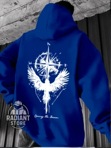 Comfortable Basic Sweatshirt For Everyday Wear Angel Wings Gothic Art Streetwear Urban Culture Street Fashion Street Graffiti Tagging Skater Skateboarding Unisex Men's Women's Sweatshirt 50% Cotton 50% Polyester Top Premium Streetwear New Release Immediate Shipping Various Colors!! - 寶藍色 - 查看 1