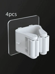 1/3/4/8 piezas Ganchos para trapeador sin taladro, Sujetadores adhesivos fuertes para trapeador, Colgadores de pared para trapeador, Ganchos ahorradores de espacio para baño, Estantes de almacenamiento fijos para escobas, Adecuados para baño, cocina y jardín - Gris - Ver 11