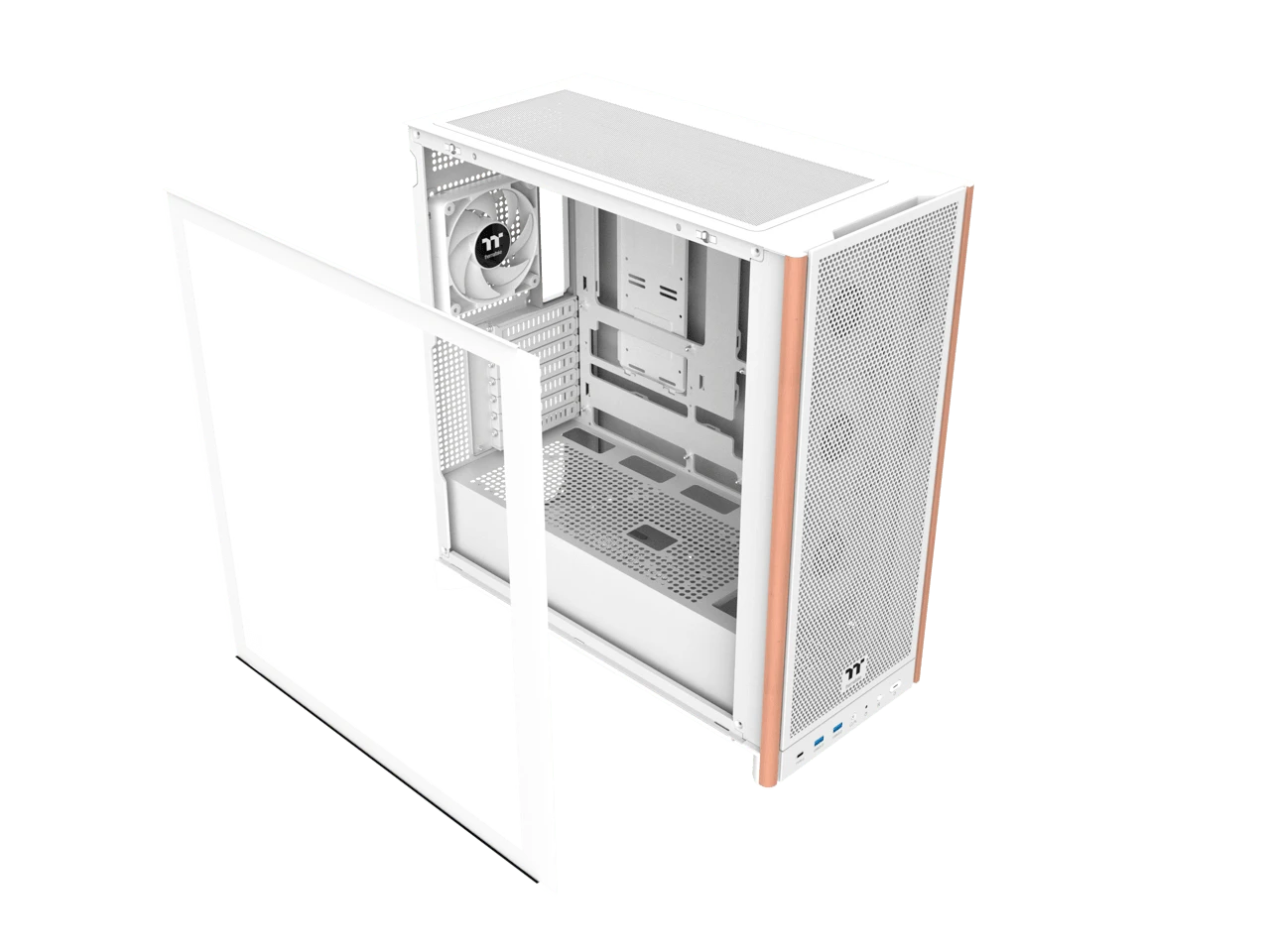 Thermaltake S370 WS; Mid Tower Chassis; Wood Front Trim; 4x120mm CT120 PWM Fans Included; 360mm Radiator Support; 410mm GPU ; 200mm Max PSU Length; 175mm Air Cooler Max Height; E-ATX/ATX/MATX/MITX; Hidden Connector Support - View 1