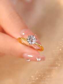 1 chiếc nhẫn hình dây leo "Tình yêu đan xen" đính đá Moissanite và kim cương 1.0CT, nhẫn cưới bằng bạc S925, thích hợp làm quà tặng đính hôn cho vợ, bạn gái, quà sinh nhật, quà kỷ niệm, trang sức cưới cao cấp. - Nhẫn kim cương quấn 1 carat - Xem 2