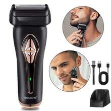 1pc USB Rechargeable Electric Shaver, Men's Dual Mesh Shaver, Floating Shaving Head, Sideburns Trimmer - Multicolor - View 9