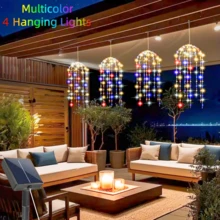 YEYAYU 一套,2/4 件装太阳能户外水母灯,128/256 颗 LED 灯珠,8 种闪烁模式,适用于庭院、遮阳伞、屋檐、花园、树木、帐篷、户外照明、圣诞装饰 - 水母形狀 - 查看 14