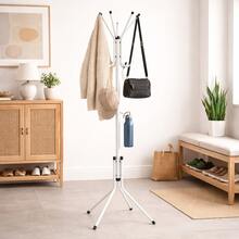 Floor-Standing Coat Rack With 12 Hooks, Stainless Steel Clothes Organizer, Klicmix Clothes Rack. - 白色 - 查看 5