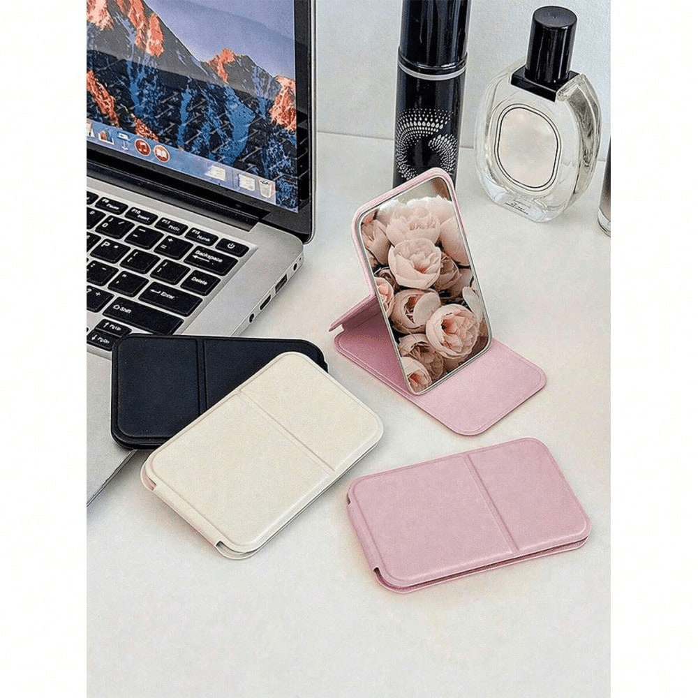 1pc Foldable High-Definition Princess Vanity Mirror, Essential For Holidays, Suitable For Student Dorms, Also Can Be Used As Vanity Mirror In Living Room, Bedroom And Bathroom, Home Decor, Travel Accessory, Wedding, Party, Birthday Gift For Men, Mothers, Fathers, Friends, Teachers, New Year Gift, Giveaway, Travel, Affordable Item, Travel Essential, Room Decor - Pink - View 6