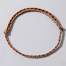 1 件手工波西米亚编织绳脚链，海洋度假风格，幸运夏日海滩礼物，女士冲浪者脚链，最佳朋友礼物 - 彩色 - 查看 23