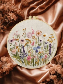 DIY刺繡套件 花園設計多彩花卉圖案 適合初學者,包含布料、說明書、刺繡框、針與線,送給親友的完美禮物,居家或辦公室手工裝飾 20x20cm/7.9x7.9in - 20X20cm - 查看 15