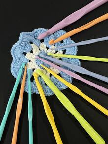 12pcs Macaron Color Plastic Crochet Hook Set, 2.0-10.0mm Colorful Plastic Crochet Hooks, Durable And Non-Deformable, Suitable For DIY Knitting, Crocheting, Doll Crafts - Crochet Hook - View 4