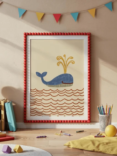 Tranh canvas treo tường (1 tấm), chủ đề cá voi, trang trí phòng trẻ em, hình ảnh động vật biển dễ thương, phù hợp cho phòng bé trai và phòng chơi, tranh minh họa cho trẻ nhỏ và trẻ em, phong cách trang trí Boho, tranh nghệ thuật phòng trẻ em đáng yêu và vui nhộn, trang trí tường hiện đại sống động, tranh trang trí động vật hoạt hình.