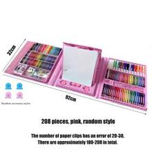 42pcs/86pcs/150pcs/208pcs Watercolor Pen Set, Pencil Set, Learning Drawing Tool Kit, Student Watercolor Pen Crayon Supplies Set, Watercolor Paint, 208pcs Set Includes Drawing Board, Writing Tools, Art Supplies, Holiday Gift (Packaging Box Design Sent Randomly) - Multicolor - View 2