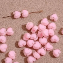 100颗/包 8毫米粉色心形珠子，适用于珠宝制作、DIY情侣手链和项链、手工制作、情人节礼物 - 粉色 - 查看 11