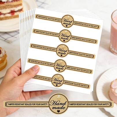 10pcs Brown Thank You Seal Stickers, Handmade English Label Stickers, Removable PVC Non-Adhesive Easy To Peel And Stick, Suitable For Small Business Baking, Catering, Packaging, DIY Decoration