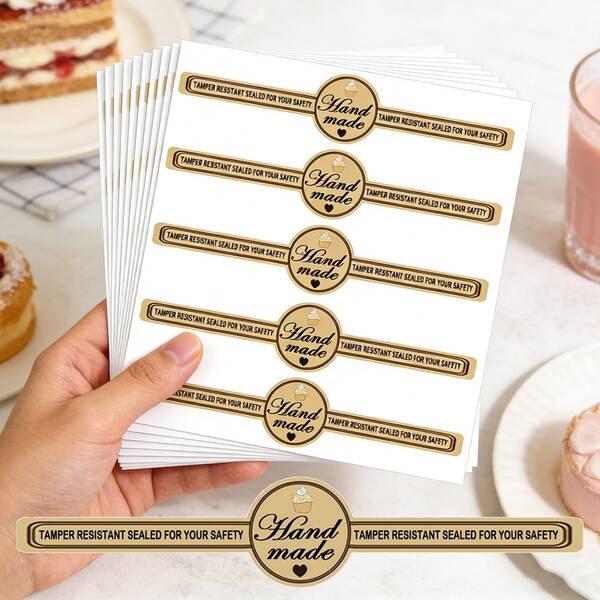 10pcs Brown Thank You Seal Stickers, Handmade English Label Stickers, Removable PVC Non-Adhesive Easy To Peel And Stick, Suitable For Small Business Baking, Catering, Packaging, DIY Decoration