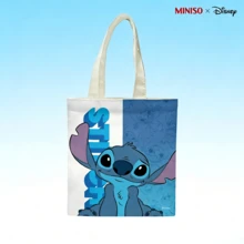 MINISO X Disney Stitch Large Capacity Canvas Tote Bag - Reusable Shopping Bag For Daily Use - 1pc - View 3