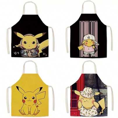 pokemon Pocket Monsters Series! Multiple Anime Character Pattern Aprons, Sleeveless Design, Stain-Resistant And Fashionable, Suitable For Adults And Children! Whether For Painting, Cooking, Or Daily Wear, They Can Be Easily Handled!